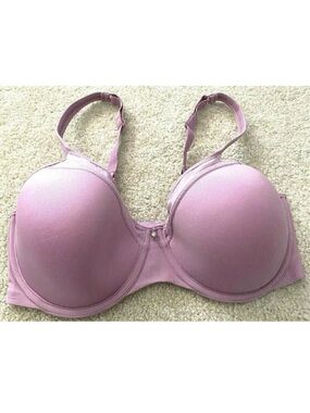 Bali Purple Bra Sz 36D Soft One Smooth Ultralight Illusion Underwire Plunge 3439